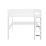 High Bed 184 cm with Ladder and Safety Rail, 90x200 cm, White HIGHBED 200 flexa-com.myshopify.com