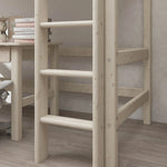High Bed 184 cm with Ladder and Safety Rail, 90x200 cm, White HIGHBED 200 flexa-com.myshopify.com