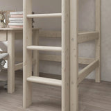 High Bed 184 cm with Ladder and Safety Rail, 90x200 cm, White HIGHBED 200 flexa-com.myshopify.com