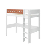 High Bed 184 cm with Ladder and Safety Rail, 90x200 cm, White HIGHBED 200 flexa-com.myshopify.com