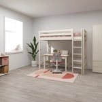 High Bed 184 cm with Ladder and Safety Rail, 90x200 cm, White HIGHBED 200 flexa-com.myshopify.com