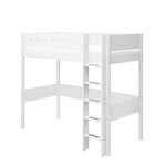 High Bed 184 cm with Ladder and Safety Rail, 90x200 cm, White HIGHBED 200 flexa-com.myshopify.com