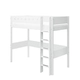 High Bed 184 cm with Ladder and Safety Rail, 90x200 cm, White HIGHBED 200 flexa-com.myshopify.com