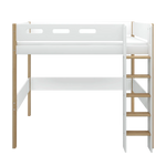 High Bed 184 cm with Ladder and Safety Rail, 90x200 cm, White/Oak HIGHBED 200 flexa-com.myshopify.com