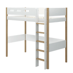 High Bed 184 cm with Ladder and Safety Rail, 90x200 cm, White/Oak HIGHBED 200 flexa-com.myshopify.com