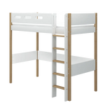 High Bed 184 cm with Ladder and Safety Rail, 90x200 cm, White/Oak HIGHBED 200 flexa-com.myshopify.com