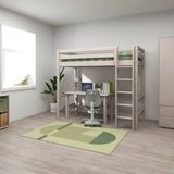 High Bed 184 cm with Safety Rail and Ladder, 90x200 cm, Grey HIGHBED 200 flexa-com.myshopify.com