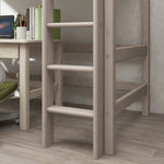 High Bed 184 cm with Safety Rail and Ladder, 90x200 cm, Grey HIGHBED 200 flexa-com.myshopify.com
