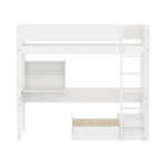 High Bed 184 cm with Sofa, Desk, Ladder and Safety Rail, 90x200 cm, White HIGHBED 90X200 flexa-com.myshopify.com