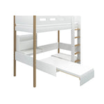 High Bed 184 cm with Sofa, Desk, Ladder and Safety Rail, 90x200 cm, White/Oak HIGHBED 200 flexa-com.myshopify.com