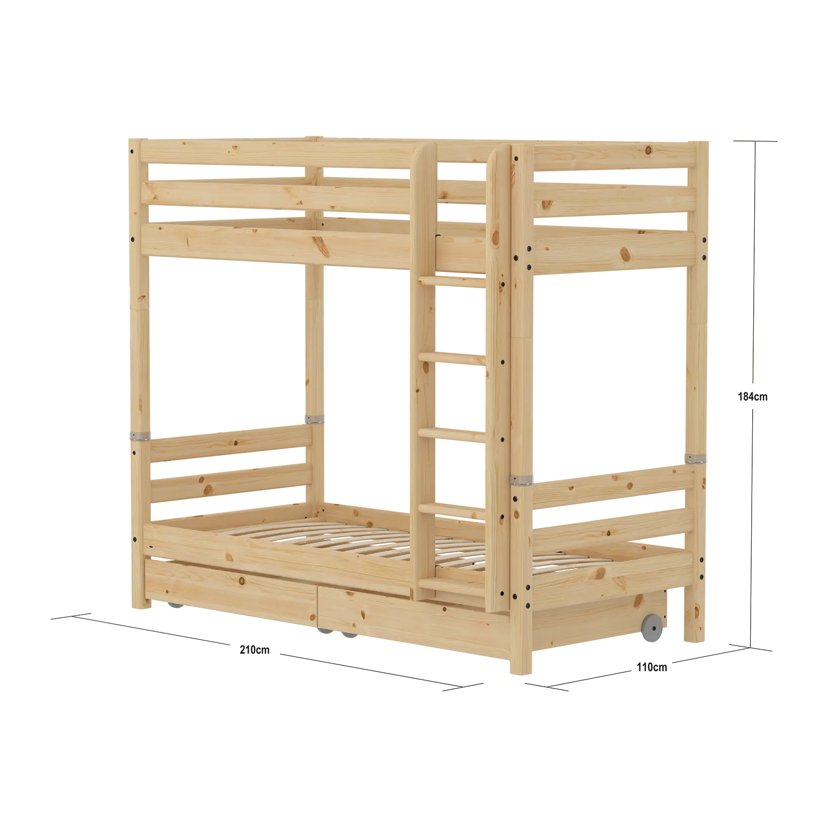 High Bunk Bed with Storage, 90x200 cm, Pine BUNKBED 200 flexa-com.myshopify.com