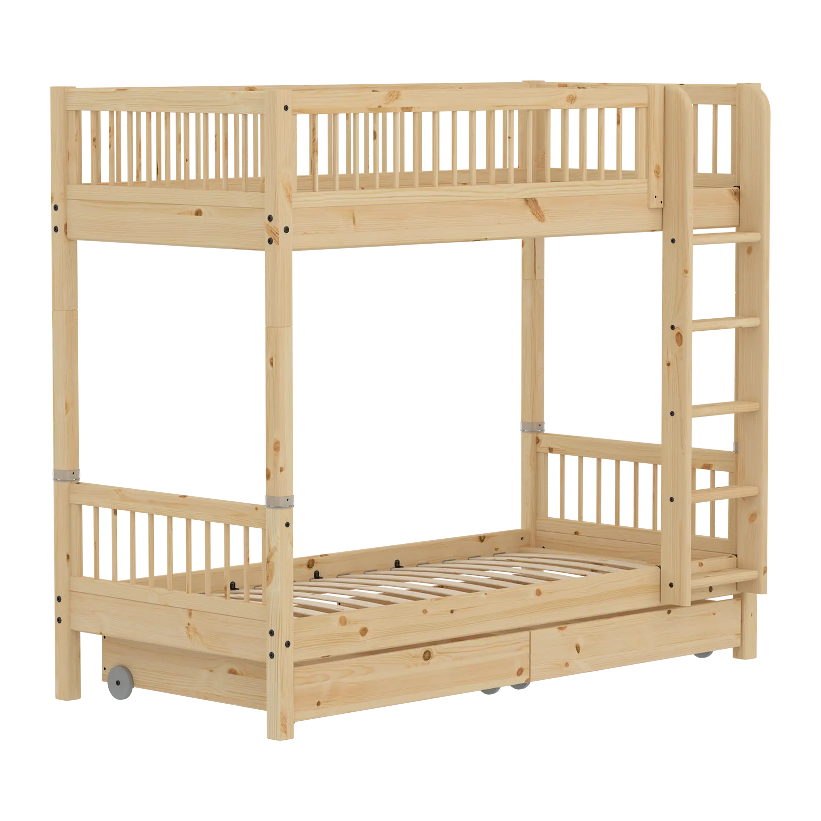 High Bunk Bed with Storage, 90x200 cm, Pine BUNKBED 200 flexa-com.myshopify.com