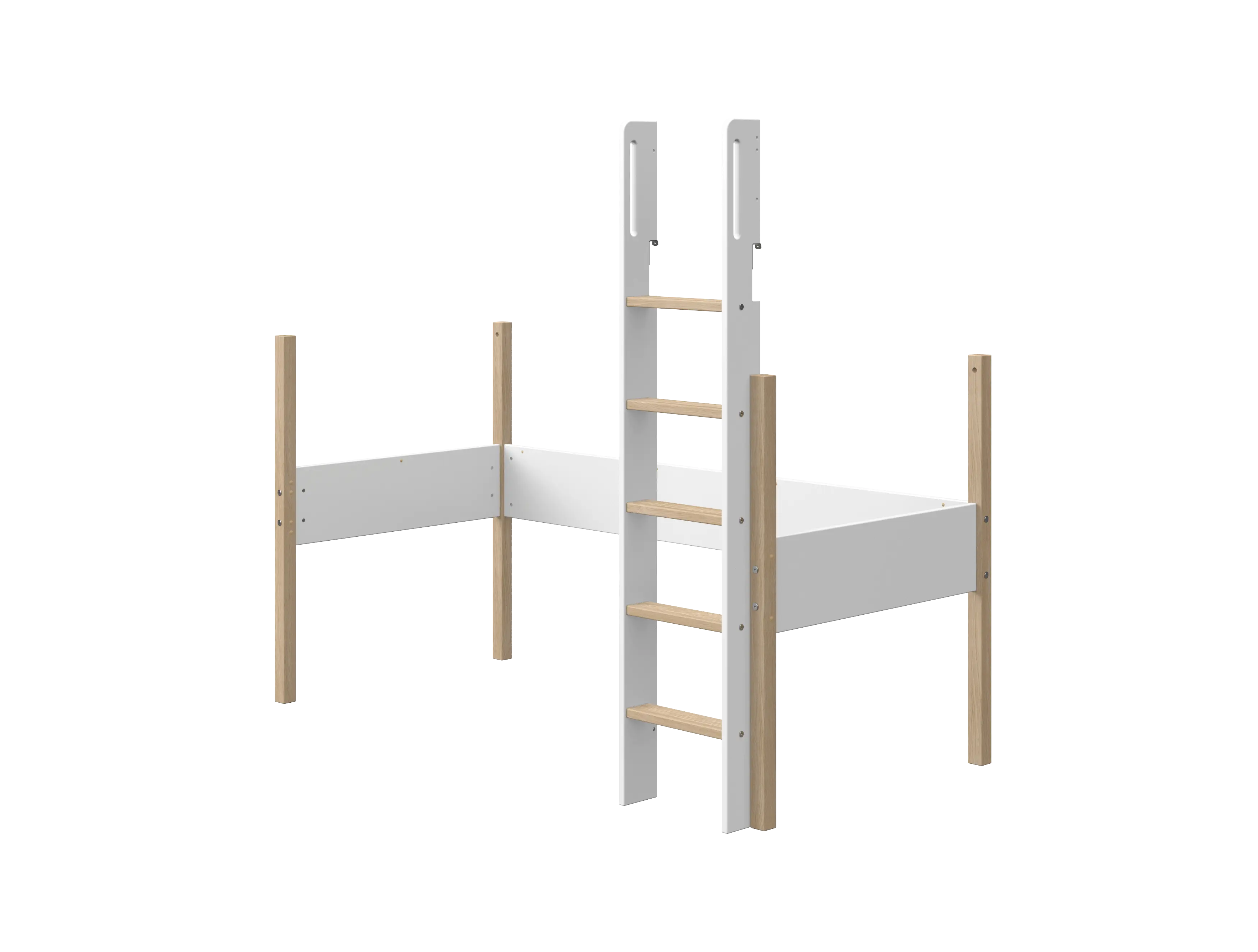 Ladder and Legs for High Bed 184 cm, 90x200 cm, White/Oak LADDER_LEGS 200 flexa-com.myshopify.com
