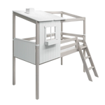 Mid-High Bed with 1/2 Classic House, 90x200 cm, White/Grey MID_HIGH-BED 200 flexa-com.myshopify.com