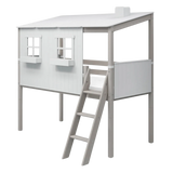 Mid-High Bed with House and Ladder, 90x200 cm, White/Grey MID_HIGH-BED 200 flexa-com.myshopify.com