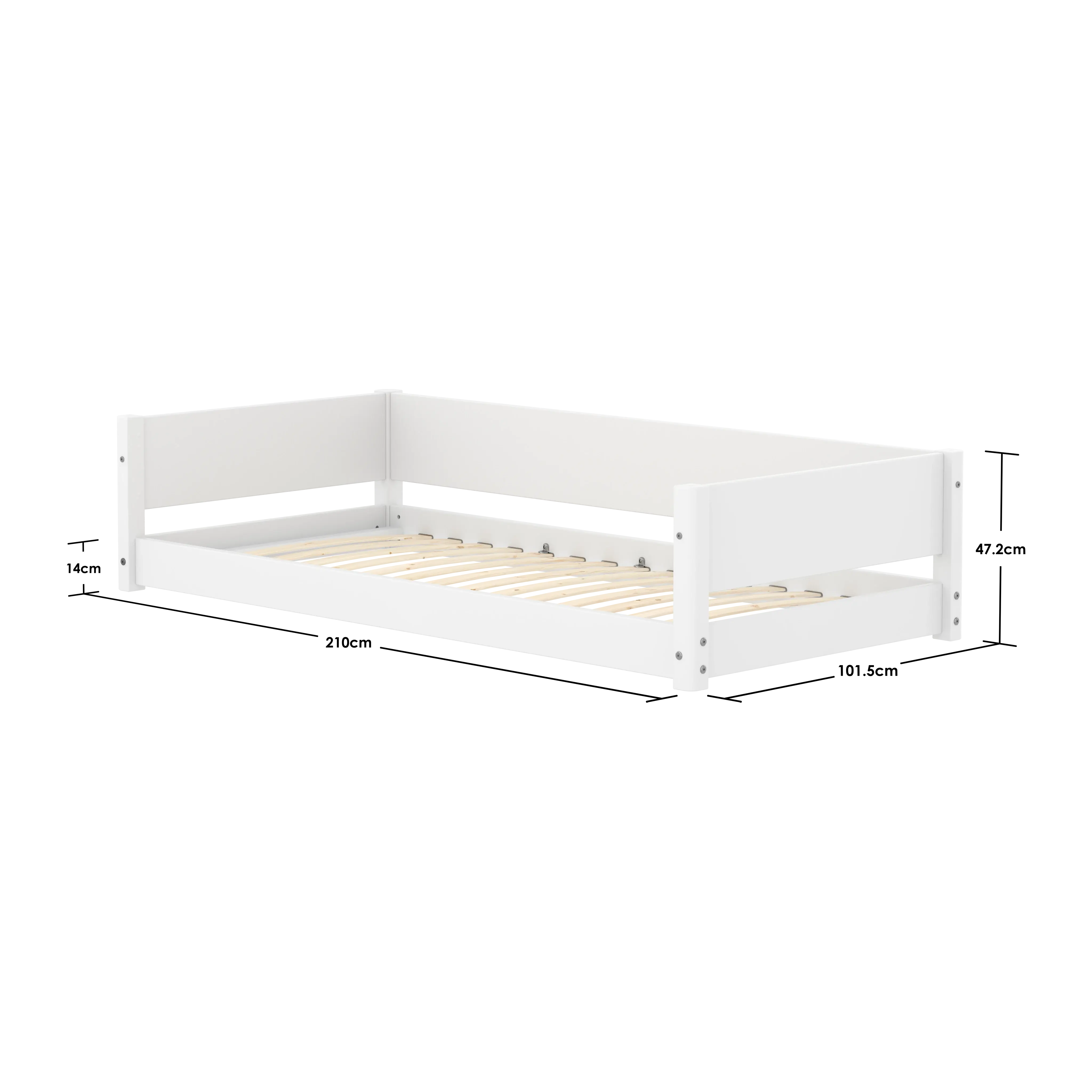 Montessori Bed, 90x200 cm, White MONTESSORI 90X200 flexa-com.myshopify.com