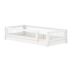 Montessori Bed with Crossbars and Safety Rail, 90x200 cm, White MONTESSORI 90X200 flexa-com.myshopify.com