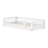 Montessori Bed with Crossbars and Safety Rail, 90x200 cm, White MONTESSORI 90X200 flexa-com.myshopify.com