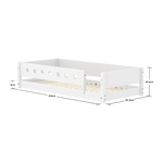 Montessori Bed with Front Safety Rail, 90x200 cm, White MONTESSORI 90X200 flexa-com.myshopify.com