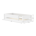Montessori Bed with Front Safety Rail Grooves, 90x200 cm, White MONTESSORI 90X200 flexa-com.myshopify.com