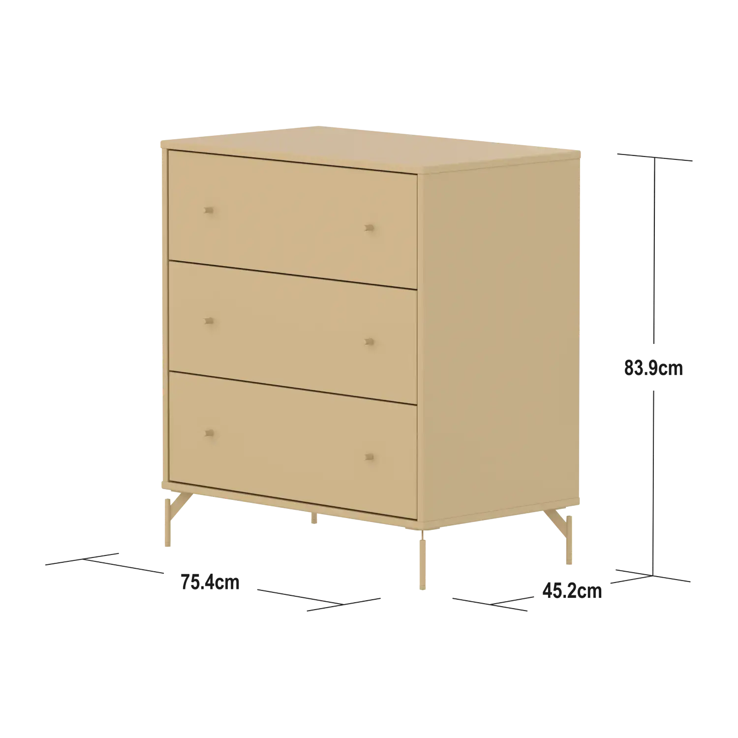 SAGA Chest, 3 drawer, Sand CHEST ACTIVE flexa-com.myshopify.com