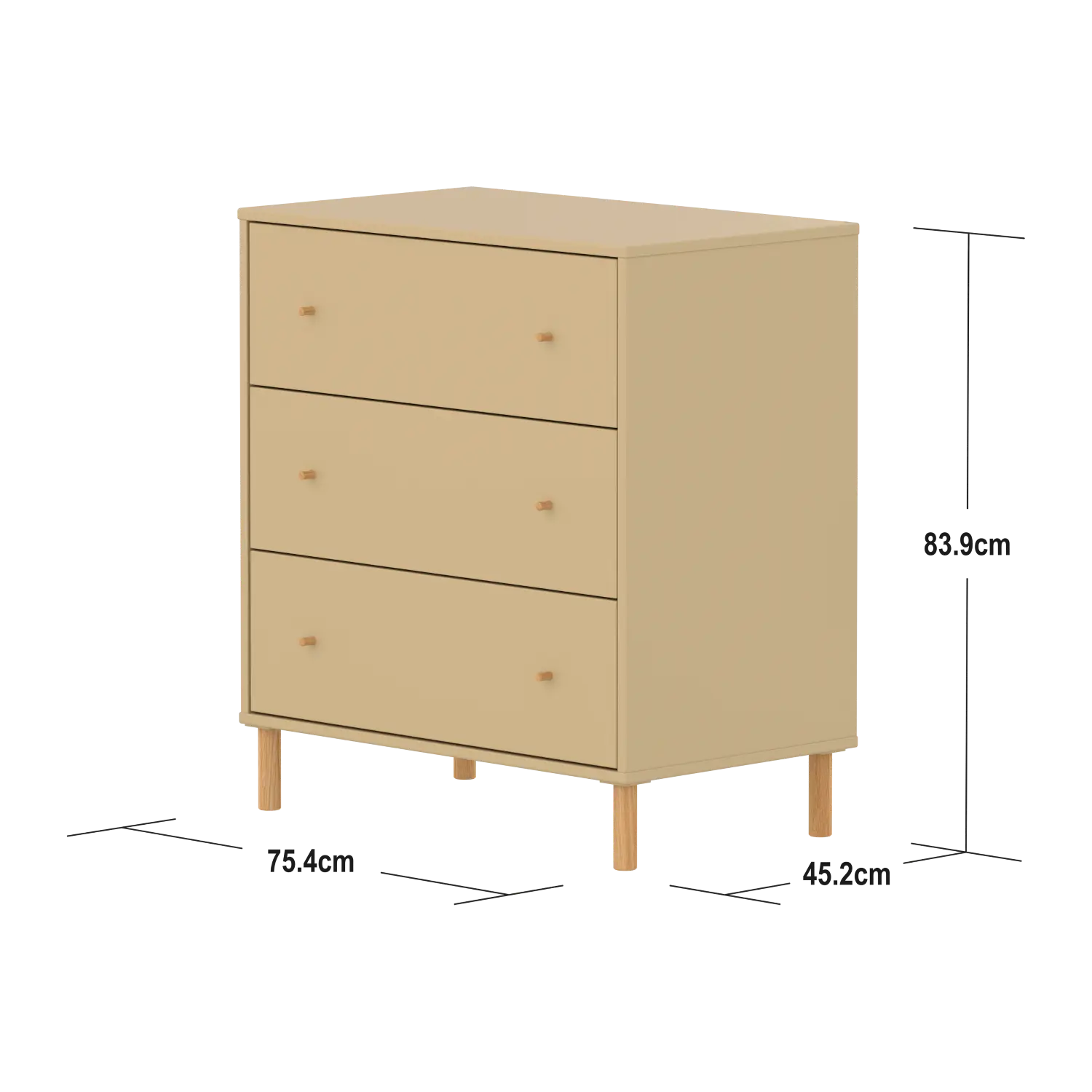 SAGA Chest, 3 drawer, Sand CHEST ACTIVE flexa-com.myshopify.com