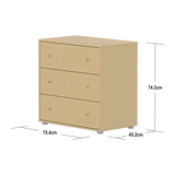SAGA Chest, 3 drawer, Sand with Grooves CHEST ACTIVE flexa-com.myshopify.com