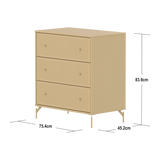 SAGA Chest, 3 drawer, Sand with grooves CHEST ACTIVE flexa-com.myshopify.com