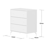 SAGA Chest, 3 drawer, White CHEST ACTIVE flexa-com.myshopify.com