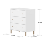SAGA Chest, 3 drawer, White CHEST ACTIVE flexa-com.myshopify.com