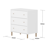 SAGA Chest, 3 drawer, White CHEST ACTIVE flexa-com.myshopify.com