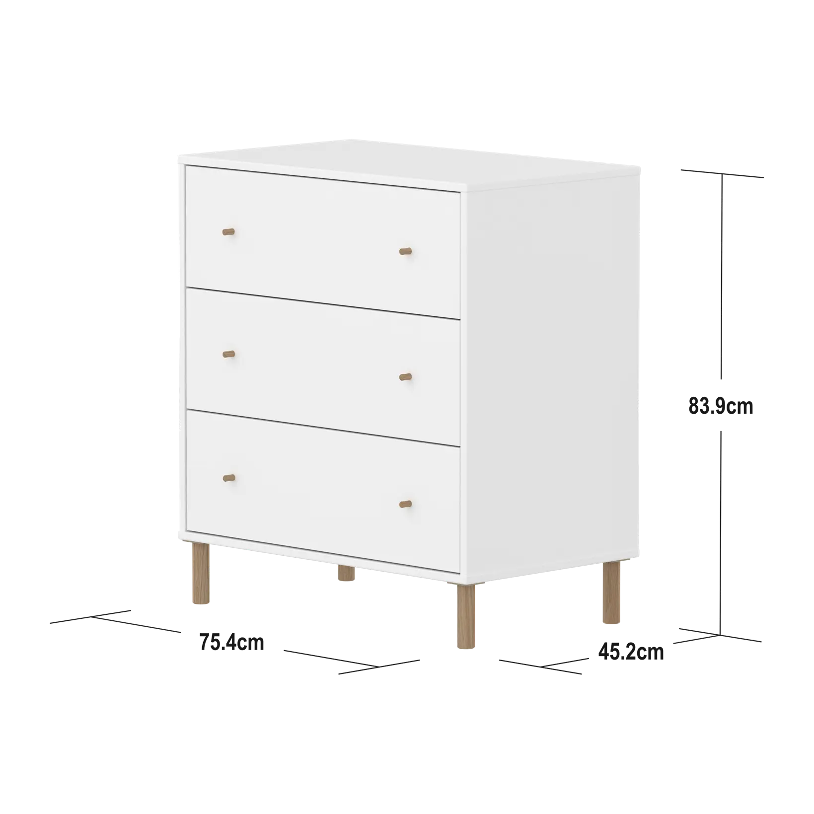 SAGA Chest, 3 drawer, White CHEST ACTIVE flexa-com.myshopify.com