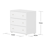 SAGA Chest, 3 drawer, White CHEST ACTIVE flexa-com.myshopify.com