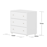 SAGA Chest, 3 drawer, White CHEST ACTIVE flexa-com.myshopify.com