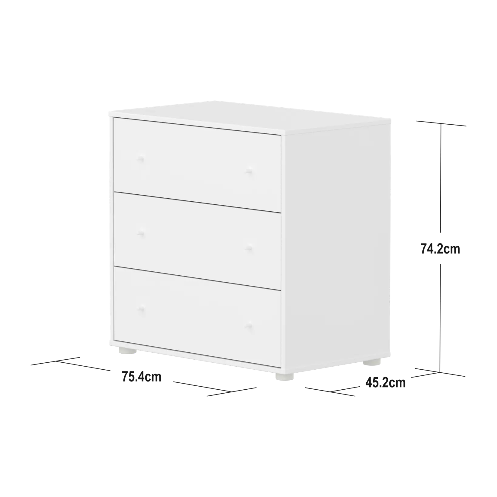 SAGA Chest, 3 drawer, White CHEST ACTIVE flexa-com.myshopify.com