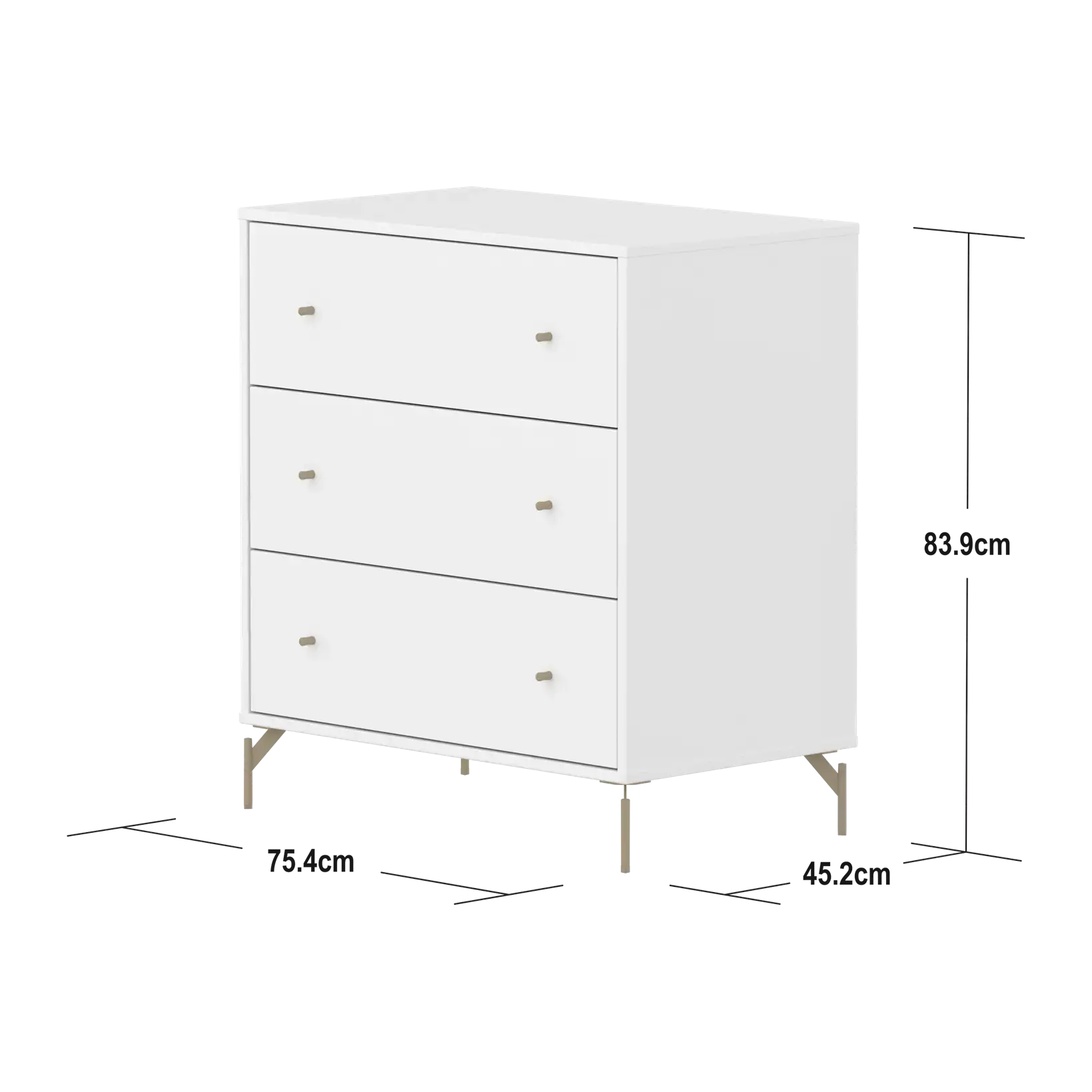 SAGA Chest, 3 drawer, White CHEST ACTIVE flexa-com.myshopify.com