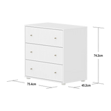 SAGA Chest, 3 drawer, White with Grooves CHEST ACTIVE flexa-com.myshopify.com