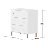 SAGA Chest, 3 drawer, White with Grooves CHEST ACTIVE flexa-com.myshopify.com