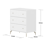 SAGA Chest, 3 drawer, White with Grooves CHEST ACTIVE flexa-com.myshopify.com