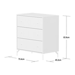SAGA Chest, 3 drawer, White with Grooves CHEST ACTIVE flexa-com.myshopify.com