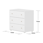 SAGA Chest, 3 drawer, White with Grooves CHEST ACTIVE flexa-com.myshopify.com
