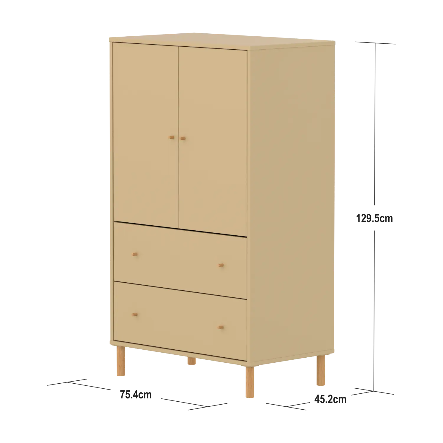 SAGA Cupboard, 2 door & 2 drawer, Sand CUPBOARD ACTIVE flexa-com.myshopify.com