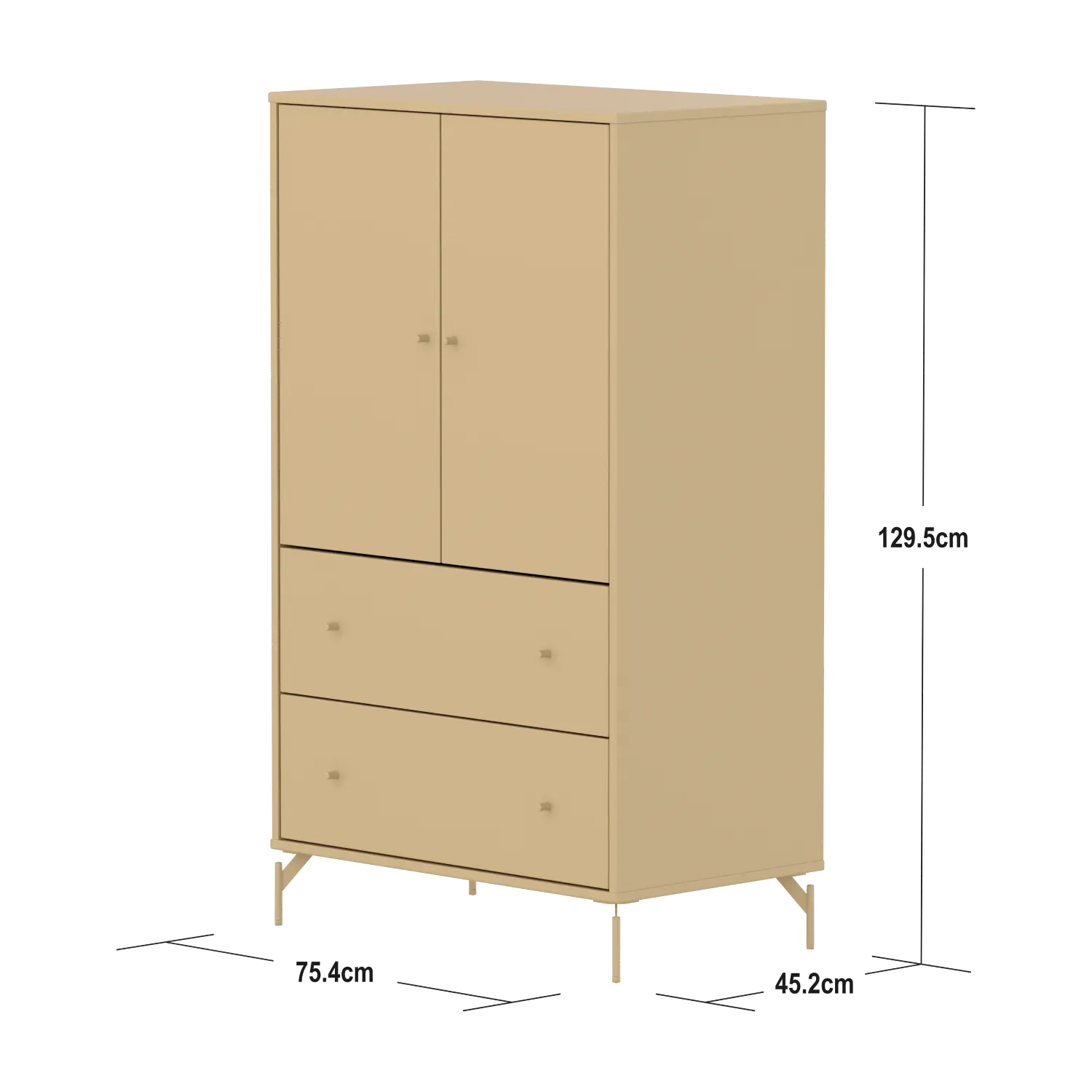 SAGA Cupboard, 2 door & 2 drawer, Sand CUPBOARD ACTIVE flexa-com.myshopify.com
