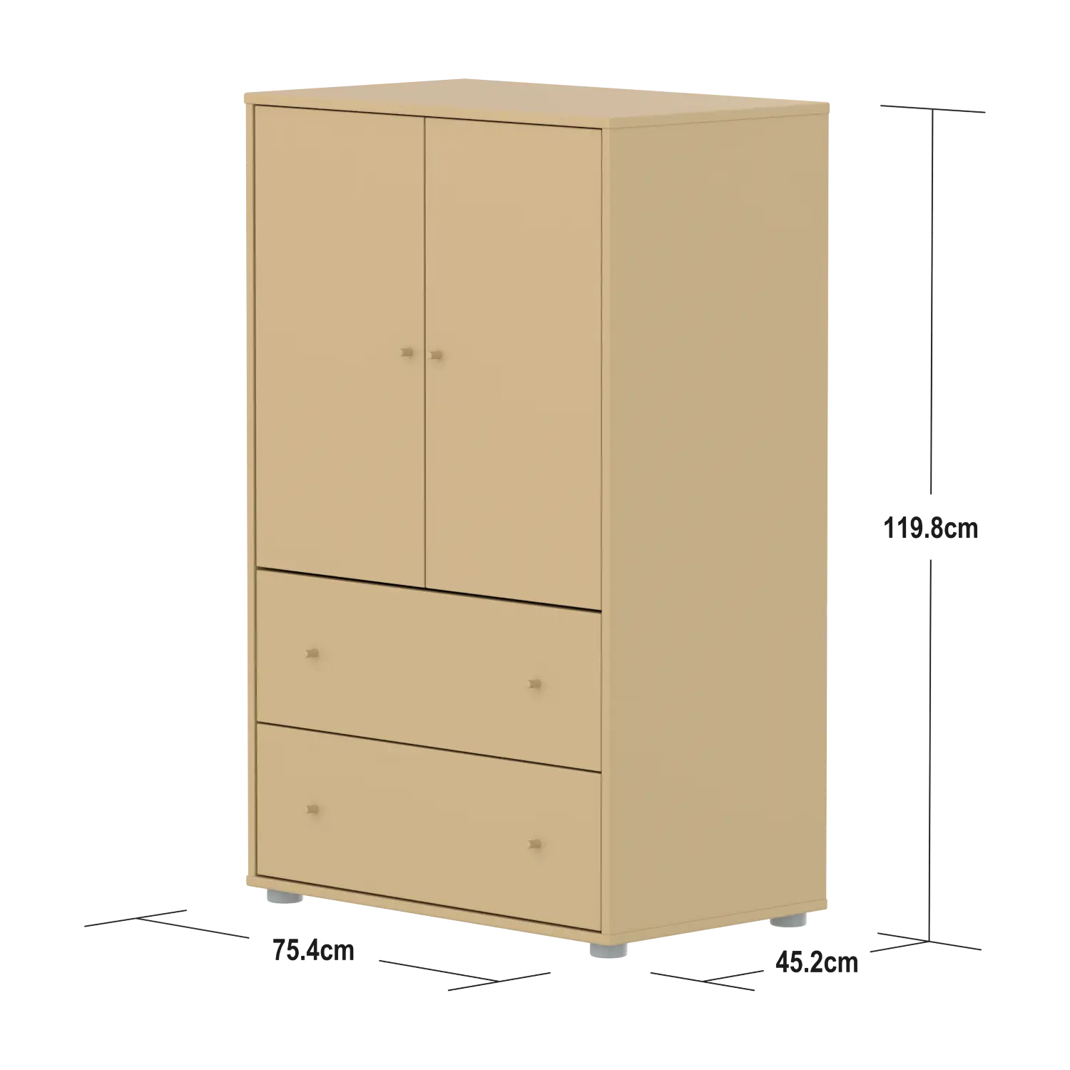 SAGA Cupboard, 2 door & 2 drawer, Sand CUPBOARD ACTIVE flexa-com.myshopify.com