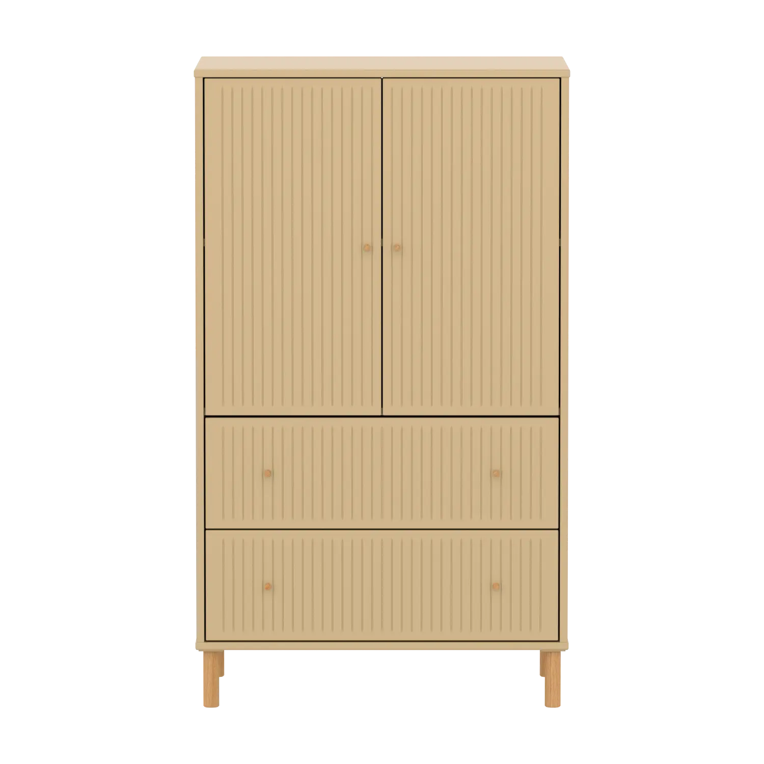 SAGA Cupboard, 2 door & 2 drawer, Sand with grooves CUPBOARD ACTIVE flexa-com.myshopify.com