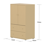 SAGA Cupboard, 2 door & 2 drawer, Sand with grooves CUPBOARD ACTIVE flexa-com.myshopify.com