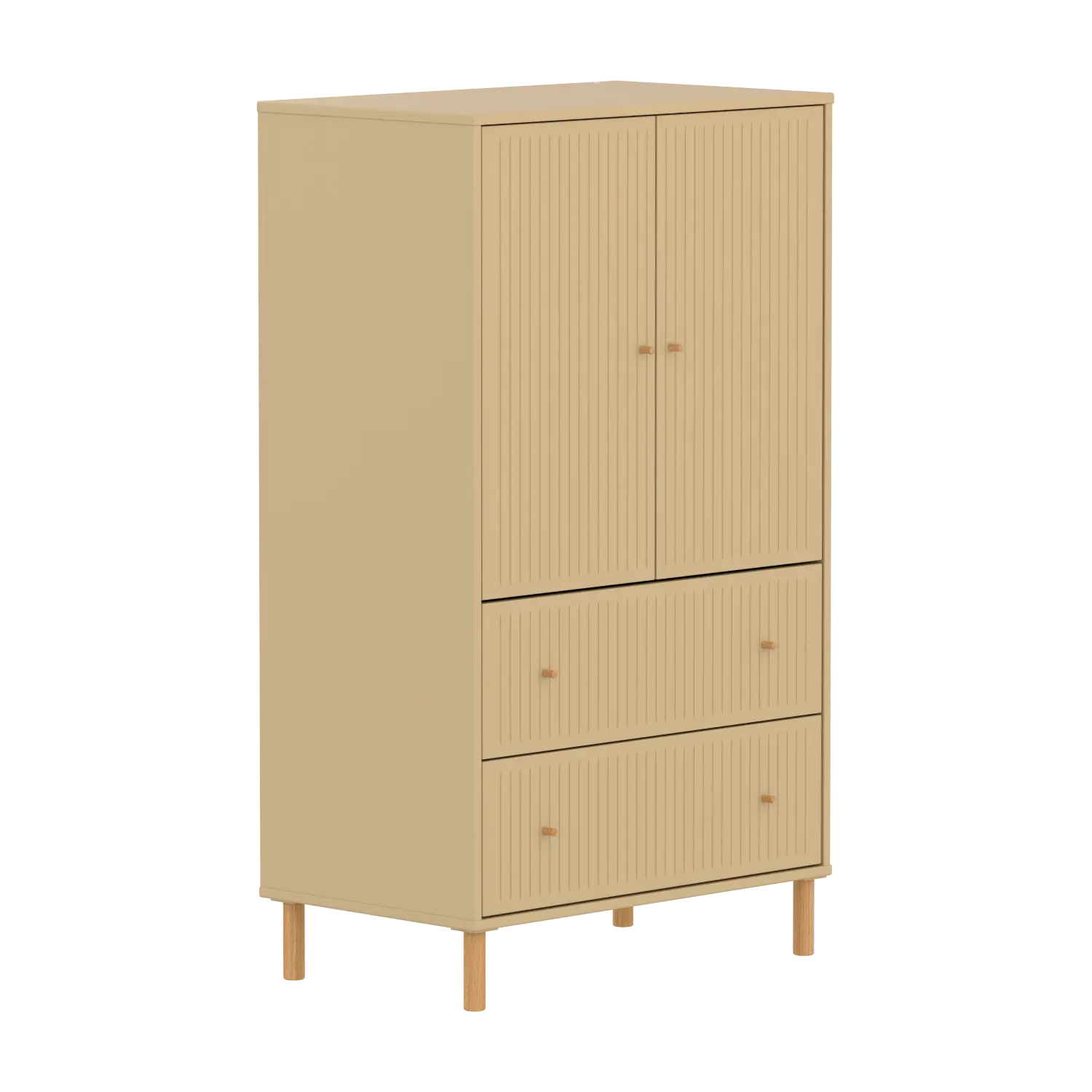 SAGA Cupboard, 2 door & 2 drawer, Sand with grooves CUPBOARD ACTIVE flexa-com.myshopify.com