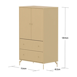 SAGA Cupboard, 2 door & 2 drawer, Sand with grooves CUPBOARD ACTIVE flexa-com.myshopify.com