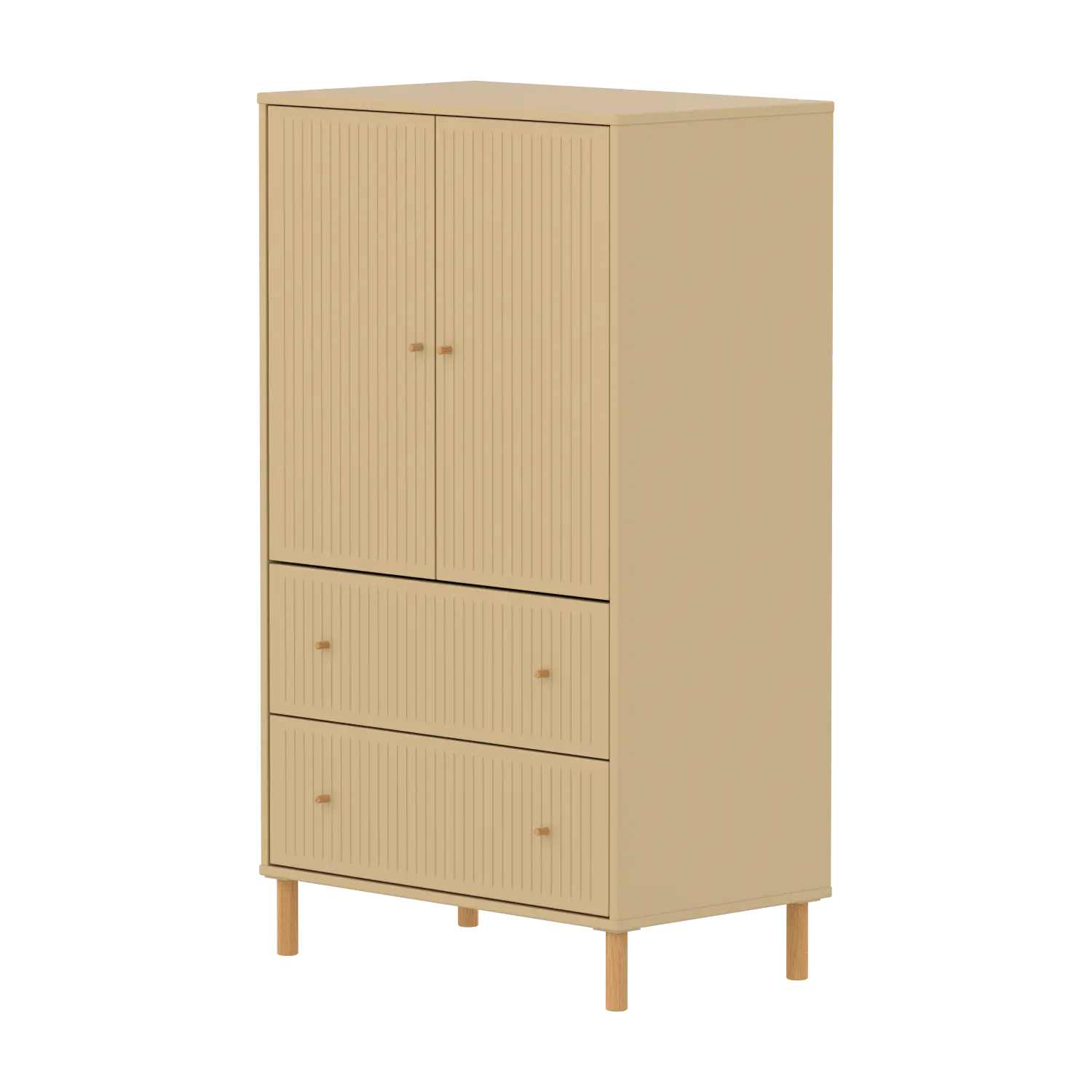 SAGA Cupboard, 2 door & 2 drawer, Sand with grooves CUPBOARD ACTIVE flexa-com.myshopify.com