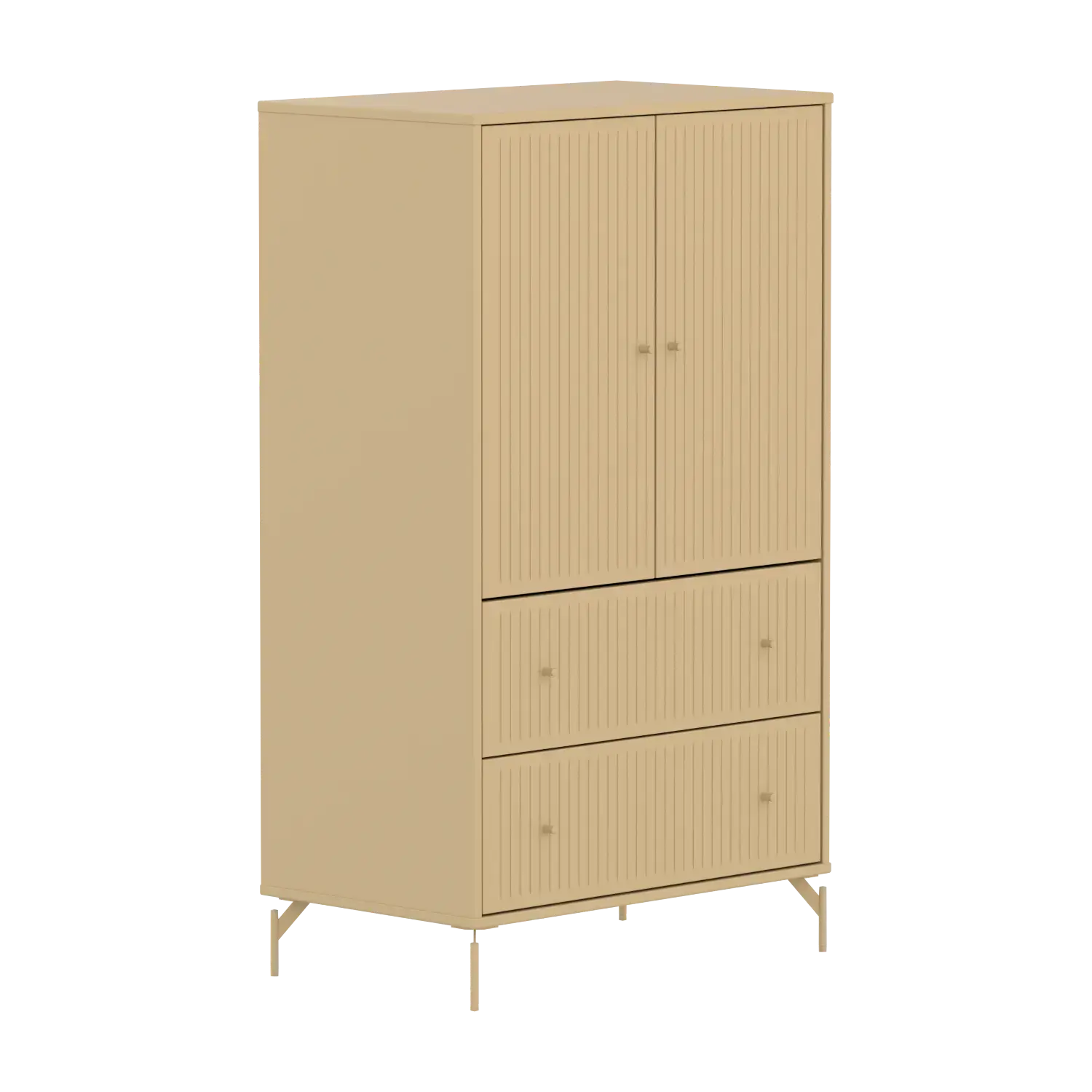 SAGA Cupboard, 2 door & 2 drawer, Sand with grooves CUPBOARD ACTIVE flexa-com.myshopify.com